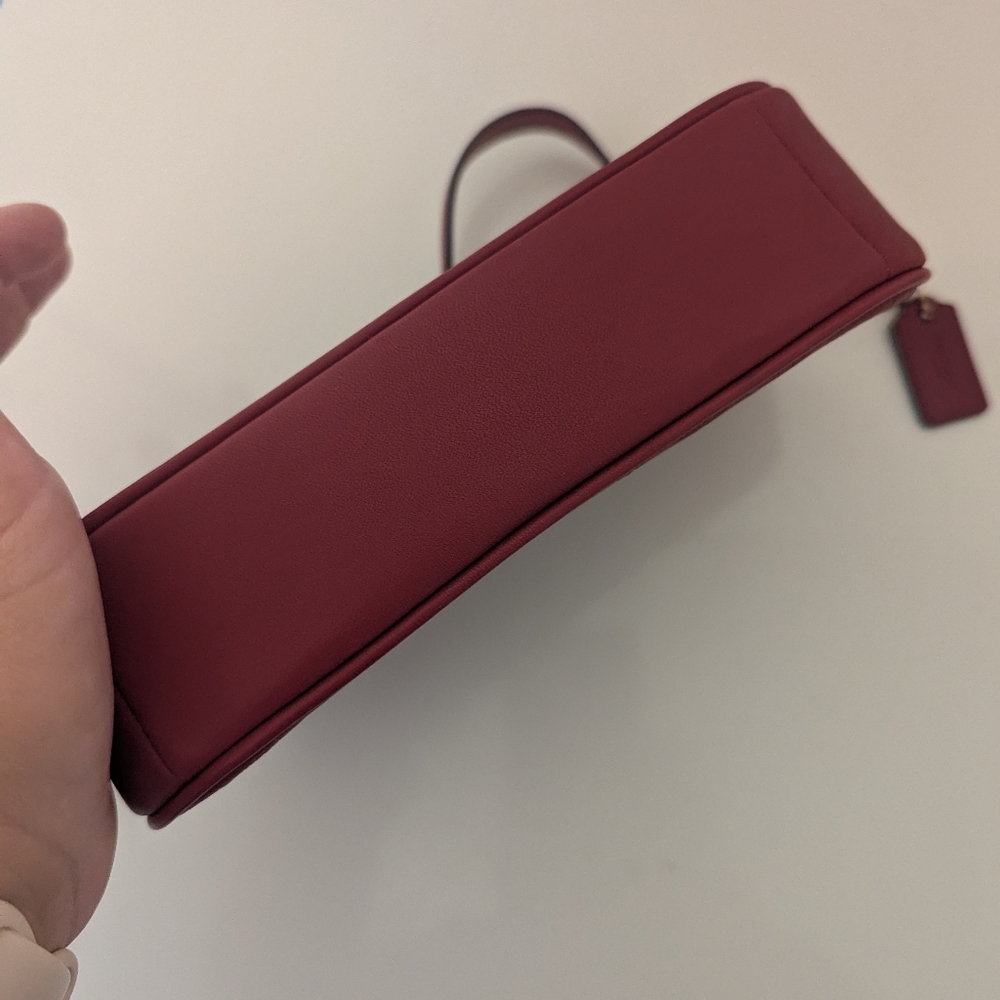 Coach Cherry Red Debossed Nolita EUC - Picture 7 of 13